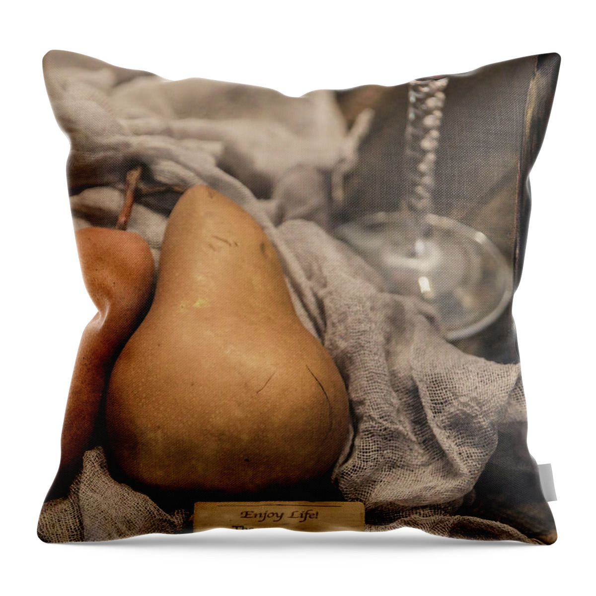 Fruit Throw Pillow featuring the photograph Enjoy Life Vertical by Teresa Wilson