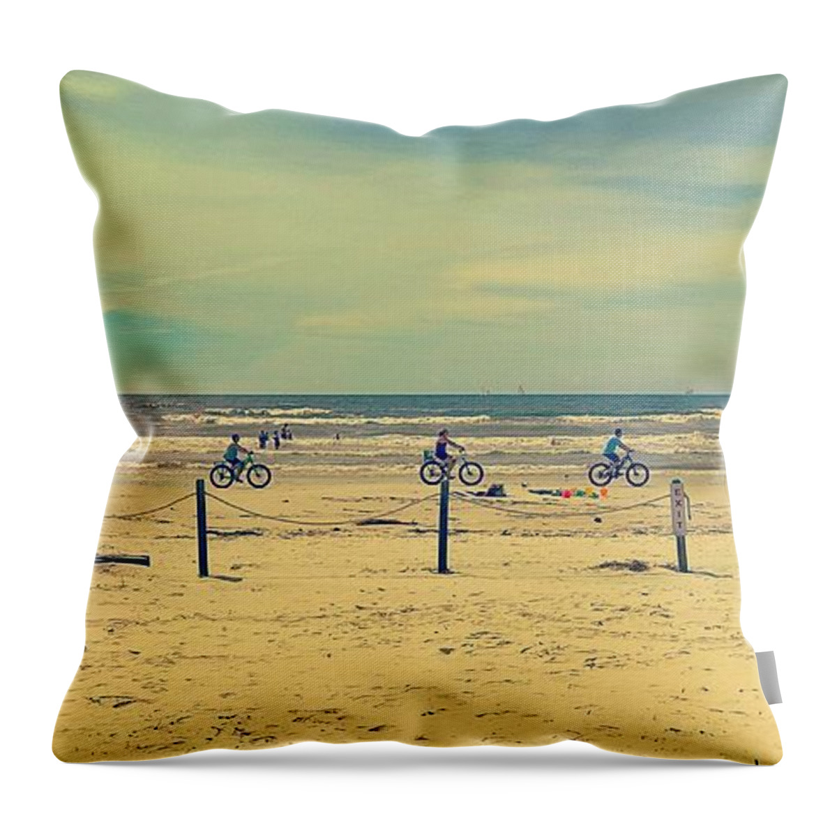 Beach Throw Pillow featuring the photograph Enjoy The Beach by Claudia Zahnd-Prezioso