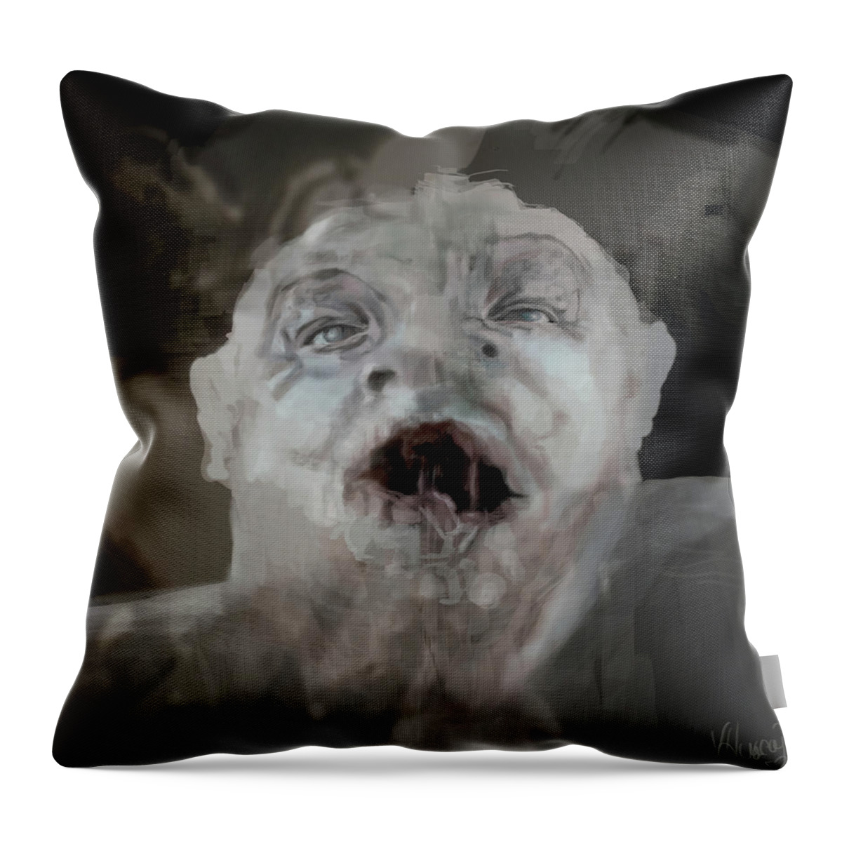 #epiphany Throw Pillow featuring the digital art Epiphany 5 by Veronica Huacuja