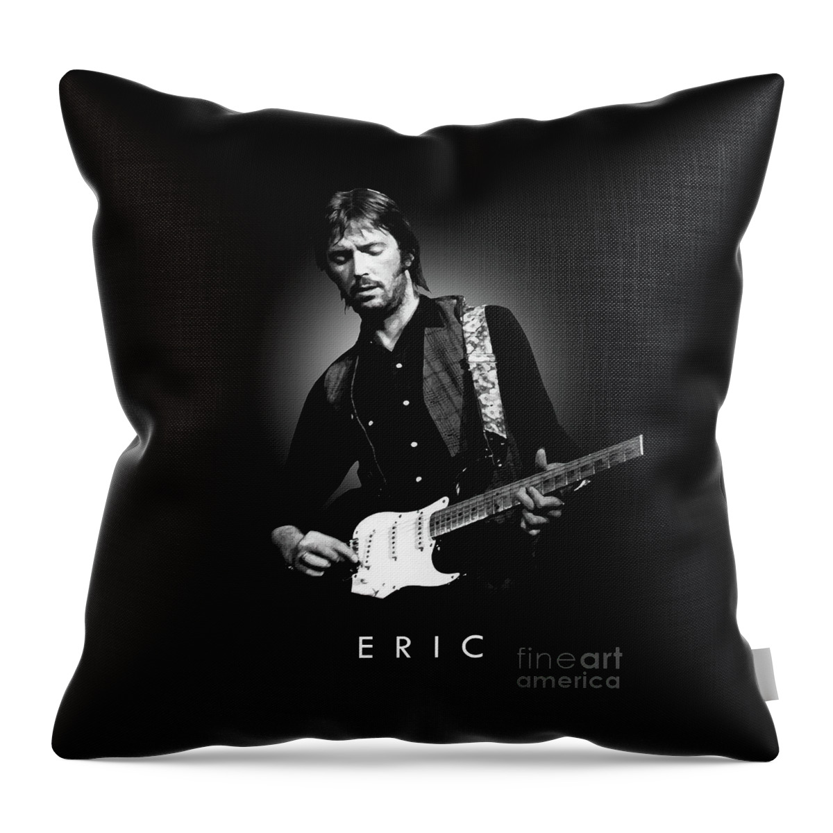 Eric Clapton Throw Pillow featuring the digital art Eric Clapton by Bo Kev
