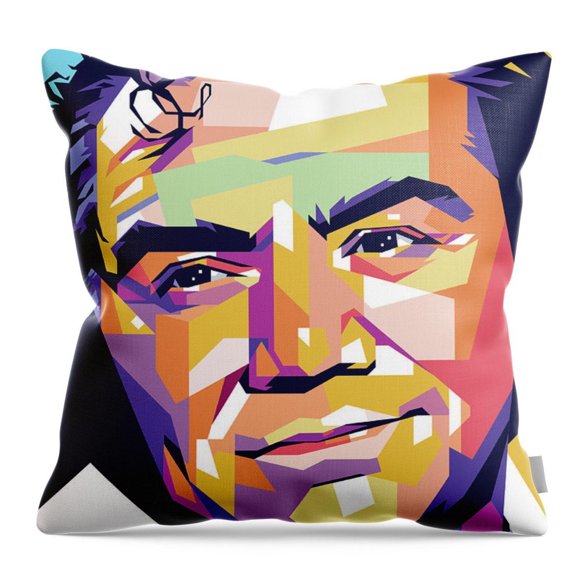 Ernest Borgnine Throw Pillow featuring the painting Ernest Borgnine by Movie World Posters