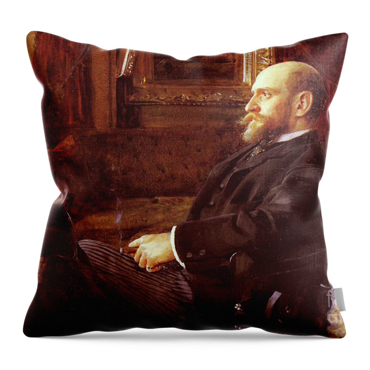 Zorn Throw Pillow featuring the painting Ernest Cassel by Zorn