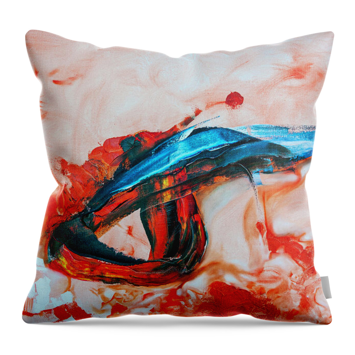 Orange Throw Pillow featuring the painting Erotic Orange by James Lavott