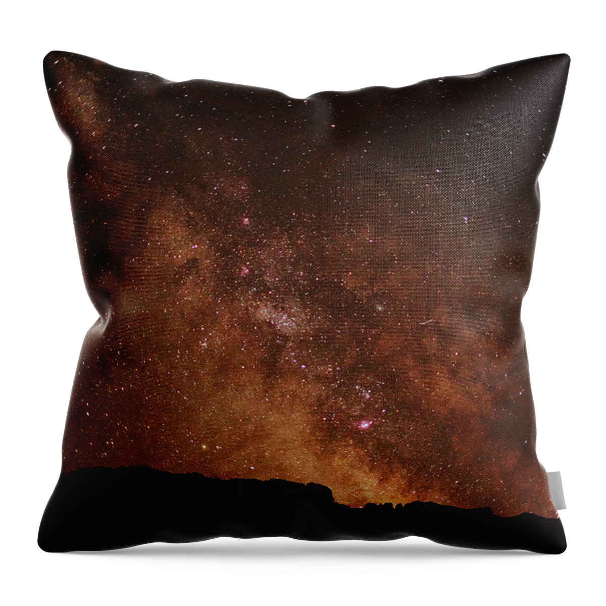 Landscape Throw Pillow featuring the photograph Eruption of stars by Karine GADRE