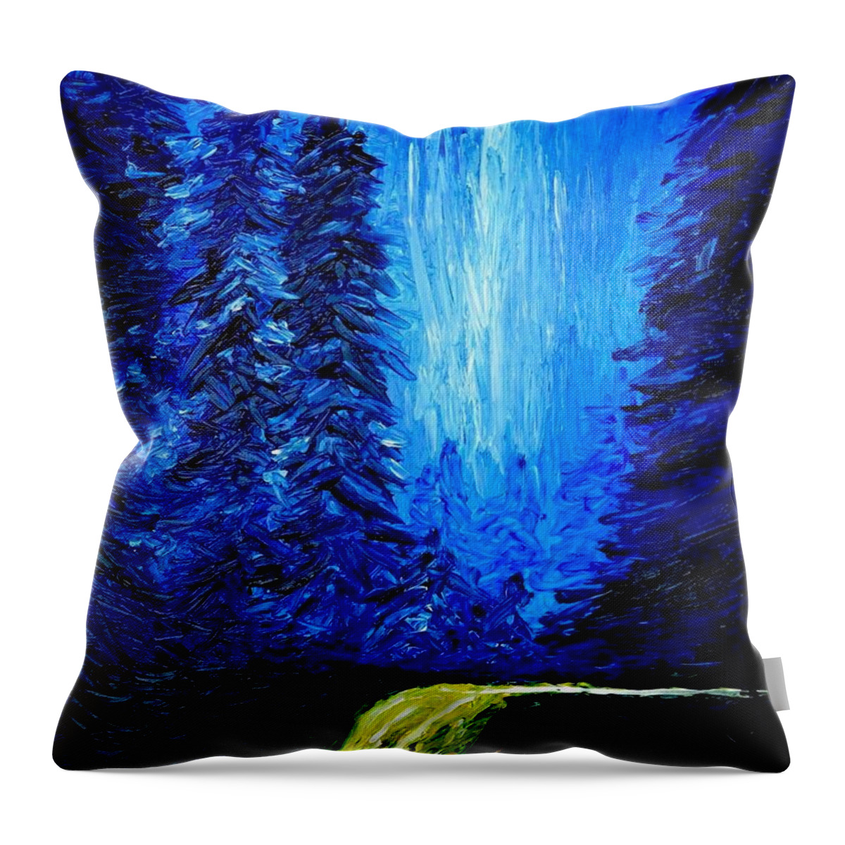 Blue Throw Pillow featuring the painting Escape by Chiara Magni