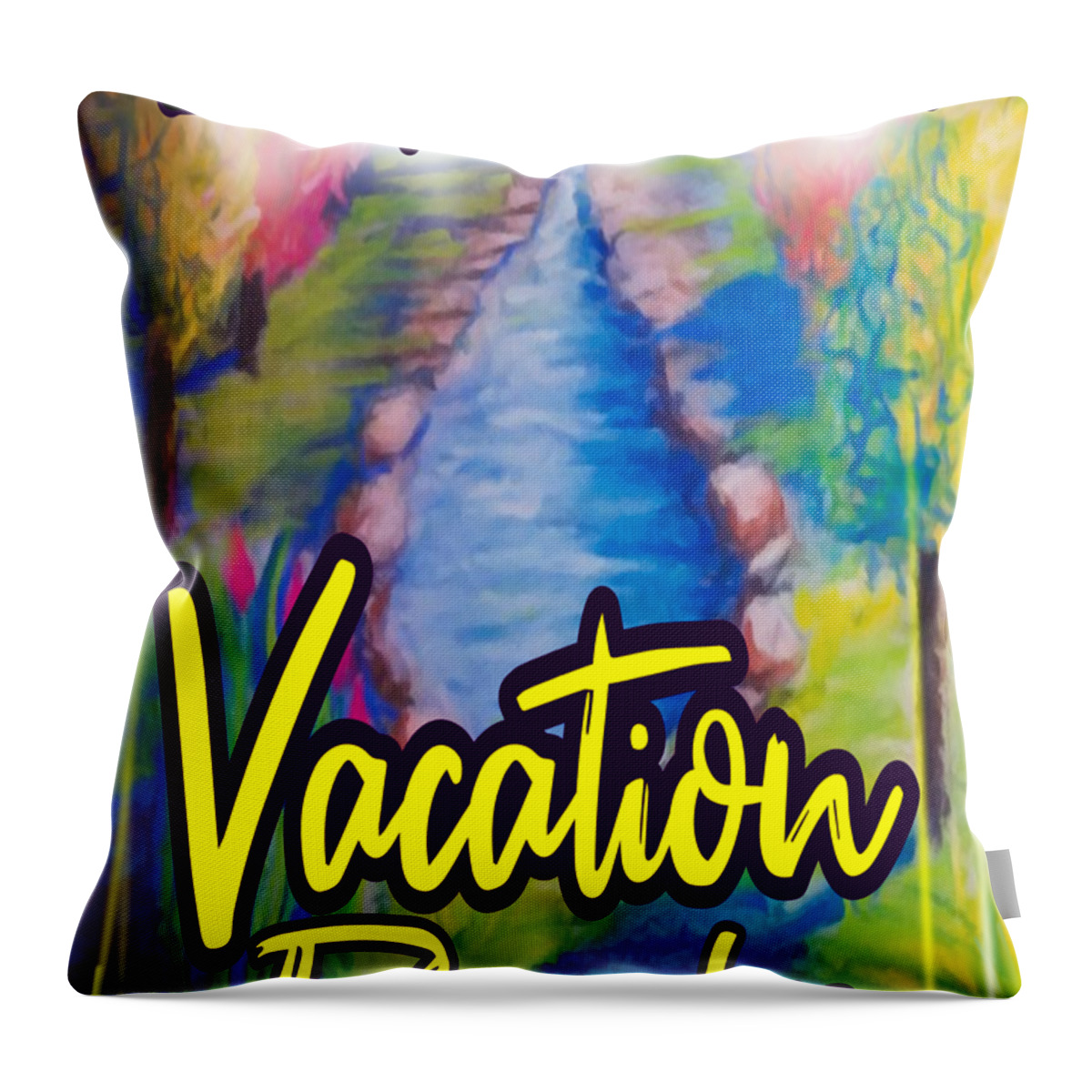 Escape Throw Pillow featuring the digital art Escape to Your Vacation Paradise by Delynn Addams