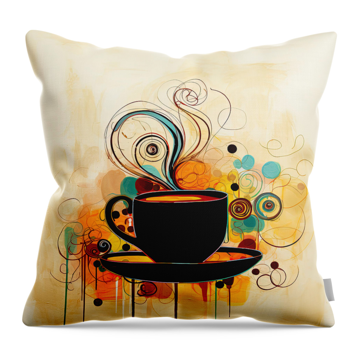  Throw Pillow featuring the digital art Espresso Passion by Lourry Legarde