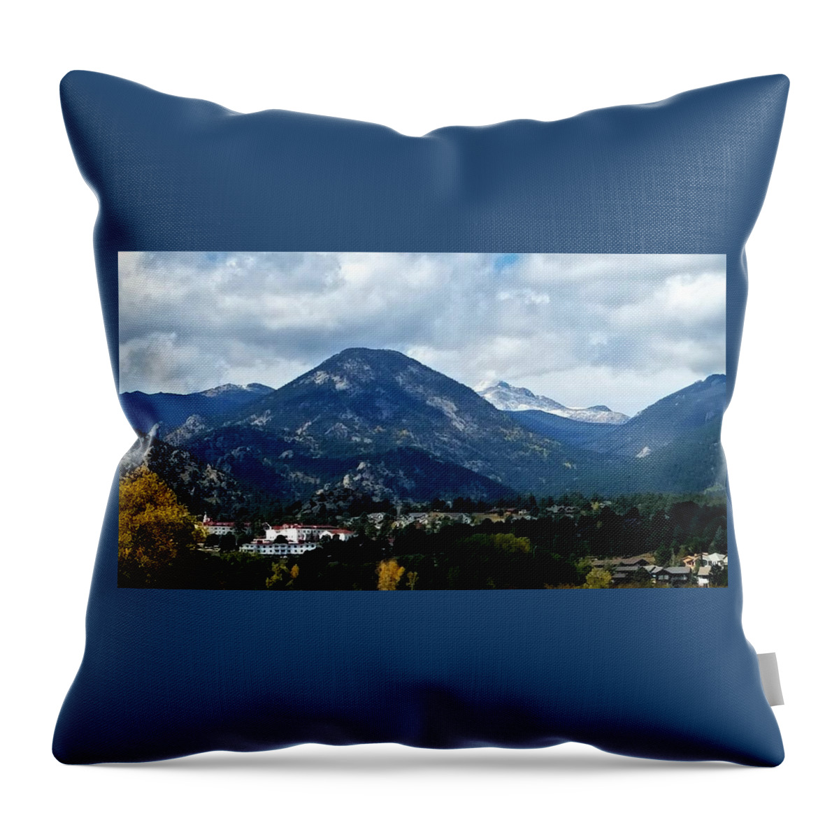 Mountains Throw Pillow featuring the photograph Estes Park by Karen Stansberry