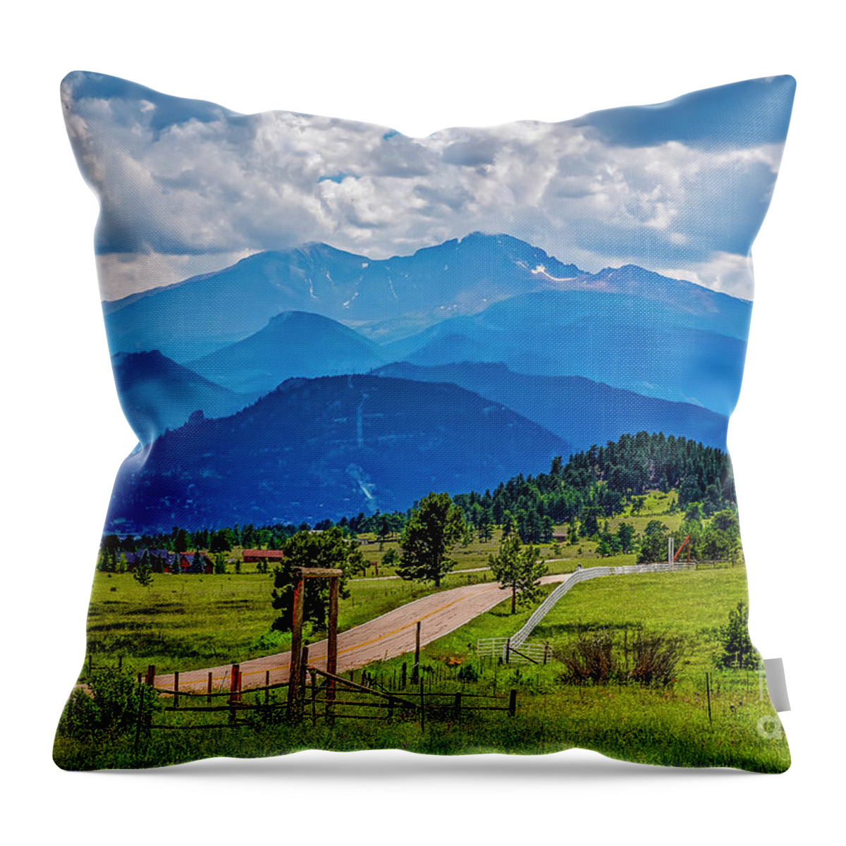 Jon Burch Throw Pillow featuring the photograph Estes Valley by Jon Burch Photography