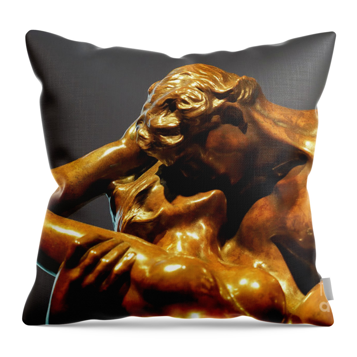 Auguste Rodin Throw Pillow featuring the photograph Eternal Springtime, Auguste Rodin y1 by Vladi Alon