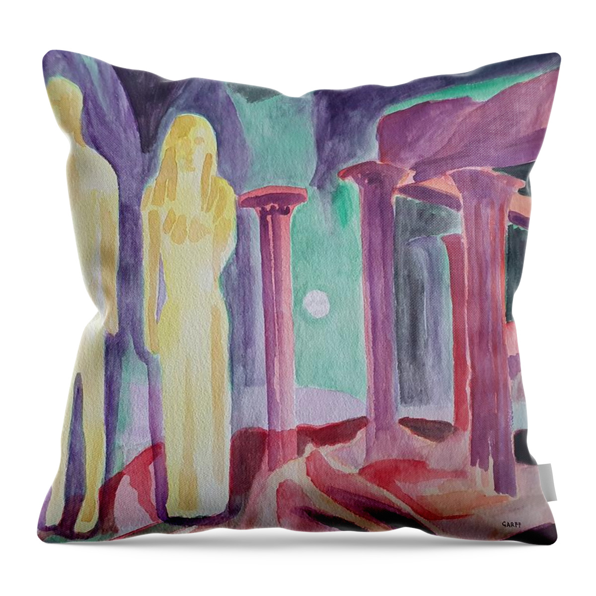Sculpture Throw Pillow featuring the painting Eternal Union by Enrico Garff