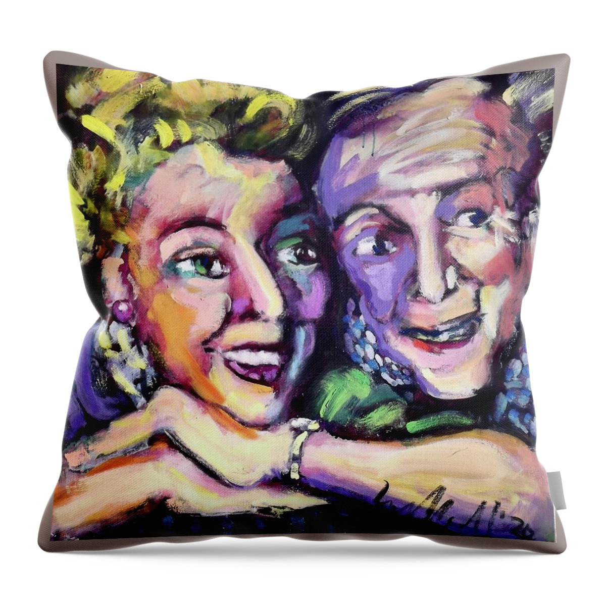 Painting Throw Pillow featuring the painting Ethel and Fred by Les Leffingwell