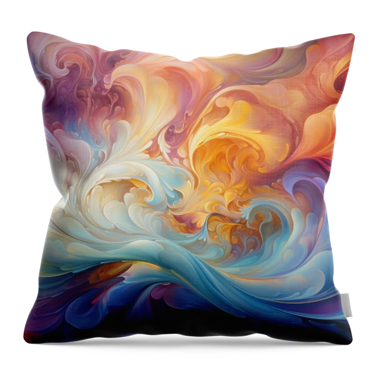 Abstract Throw Pillow featuring the painting Ethereal Fusion by Land of Dreams
