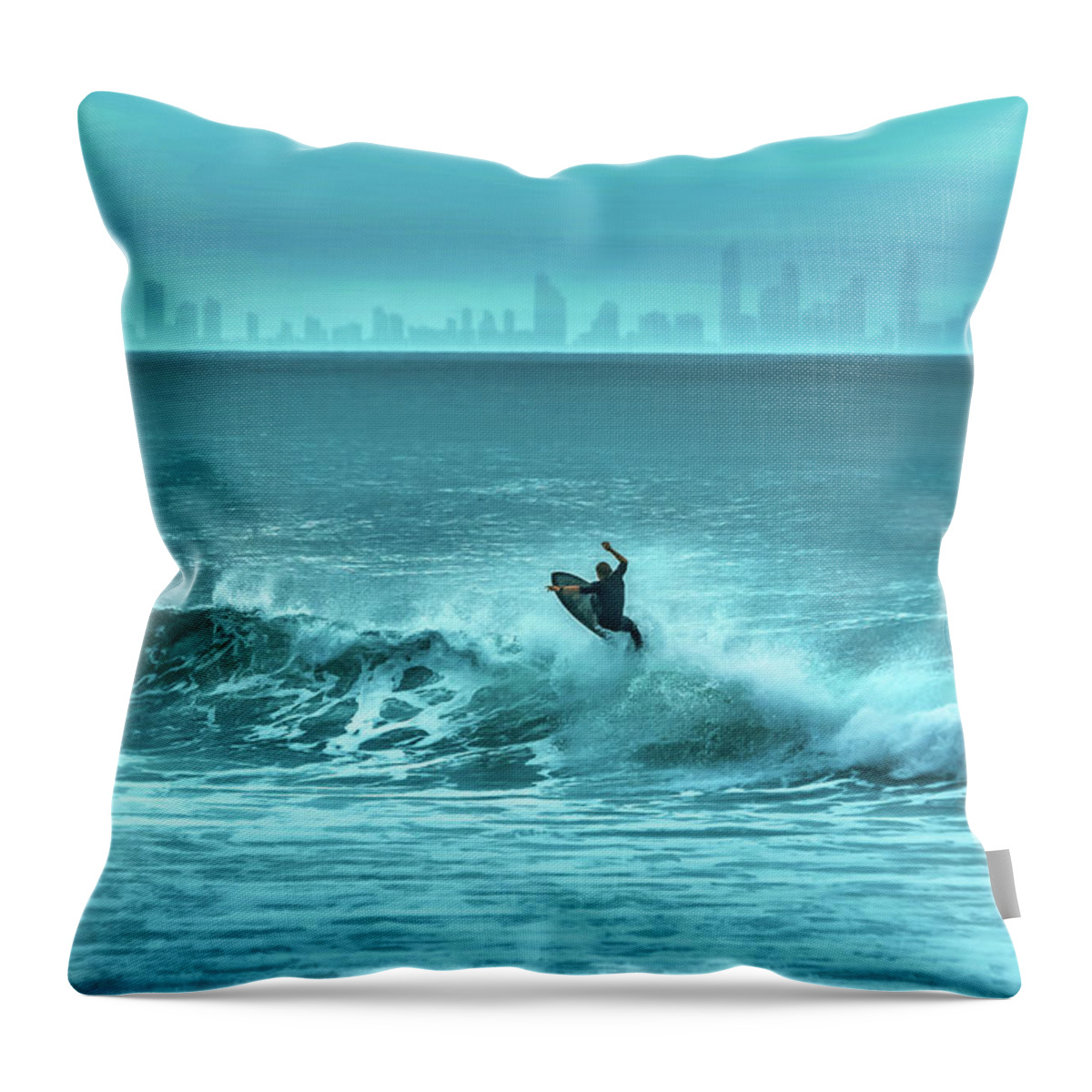 Epic Surfing Moment Throw Pillow featuring the photograph Euphoria by Az Jackson