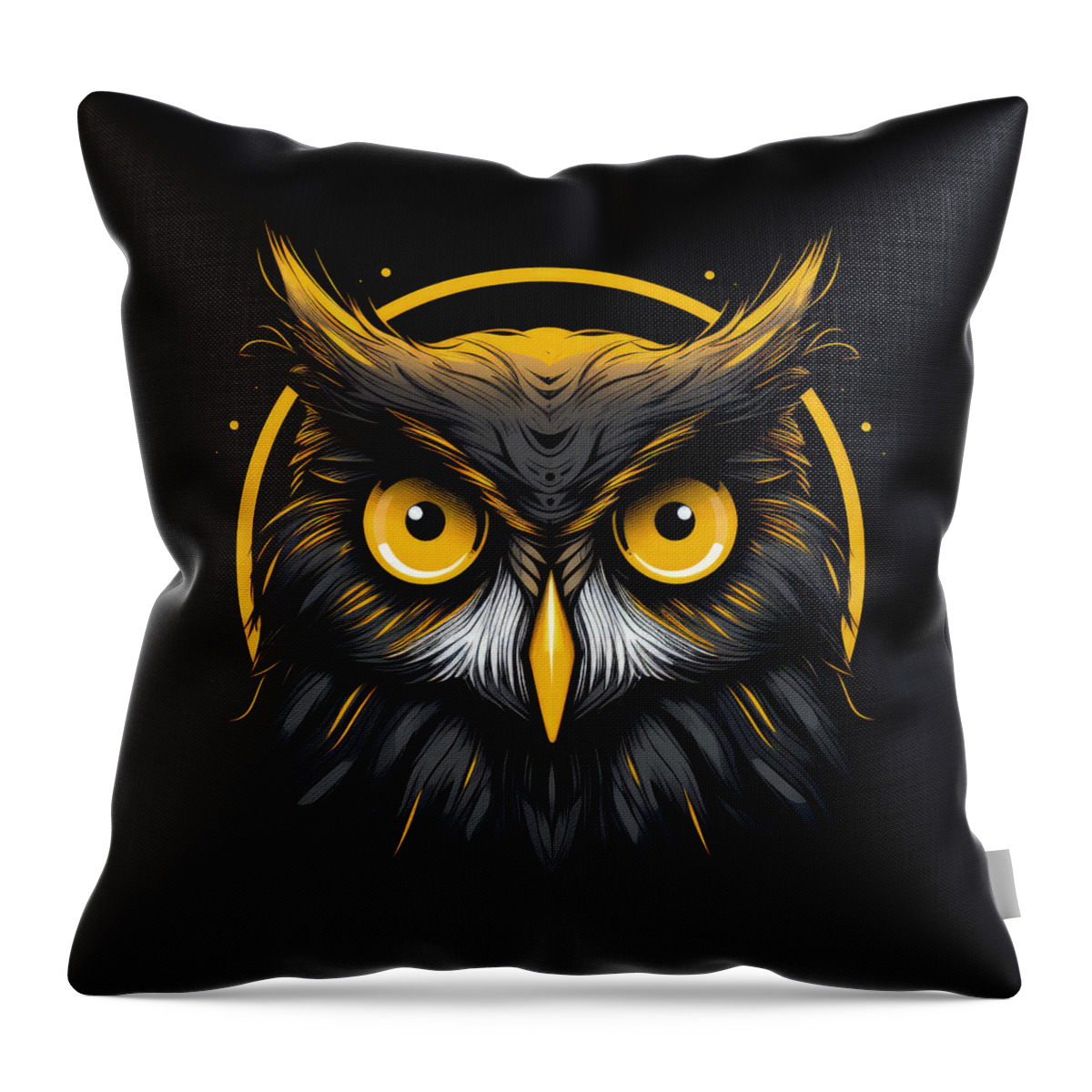 Owl Modern Art Throw Pillow featuring the painting Eurasian Owl Art by Lourry Legarde