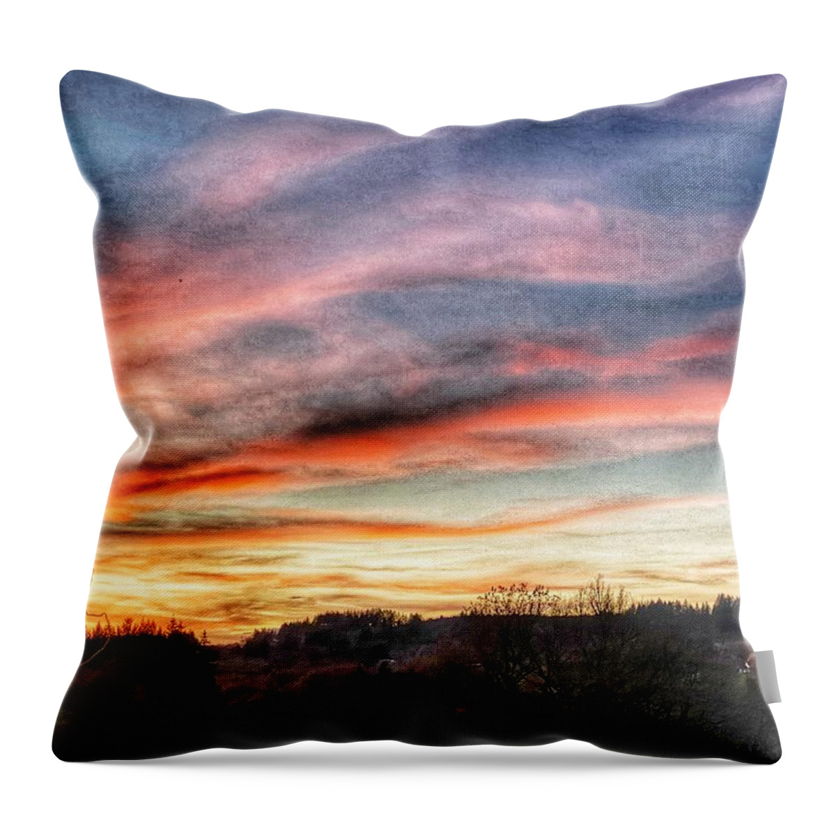Evening Sky Throw Pillow featuring the photograph Evening sky by Chris Clark