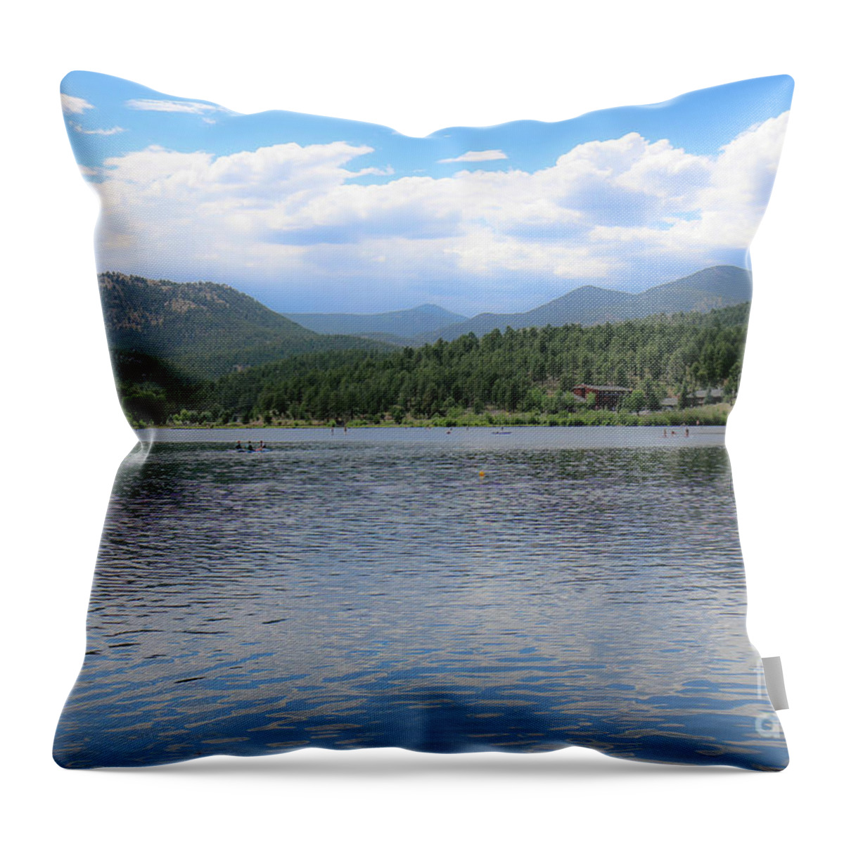 Evergreen Throw Pillow featuring the photograph Evergreen Lake Colorado by Veronica Batterson