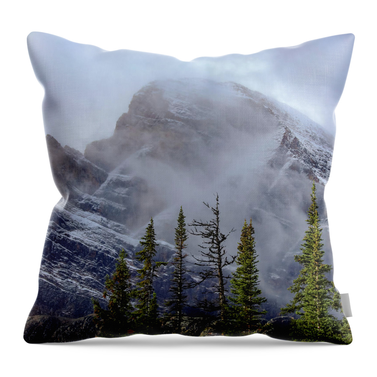 Evergreen Mountain Peak Throw Pillow featuring the photograph Evergreen Mountain Peak by Dan Sproul