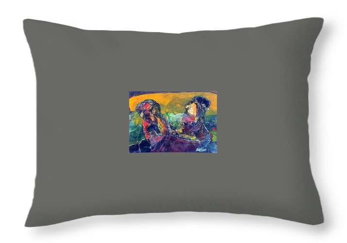  Throw Pillow featuring the painting Every Day. by Val Byrne