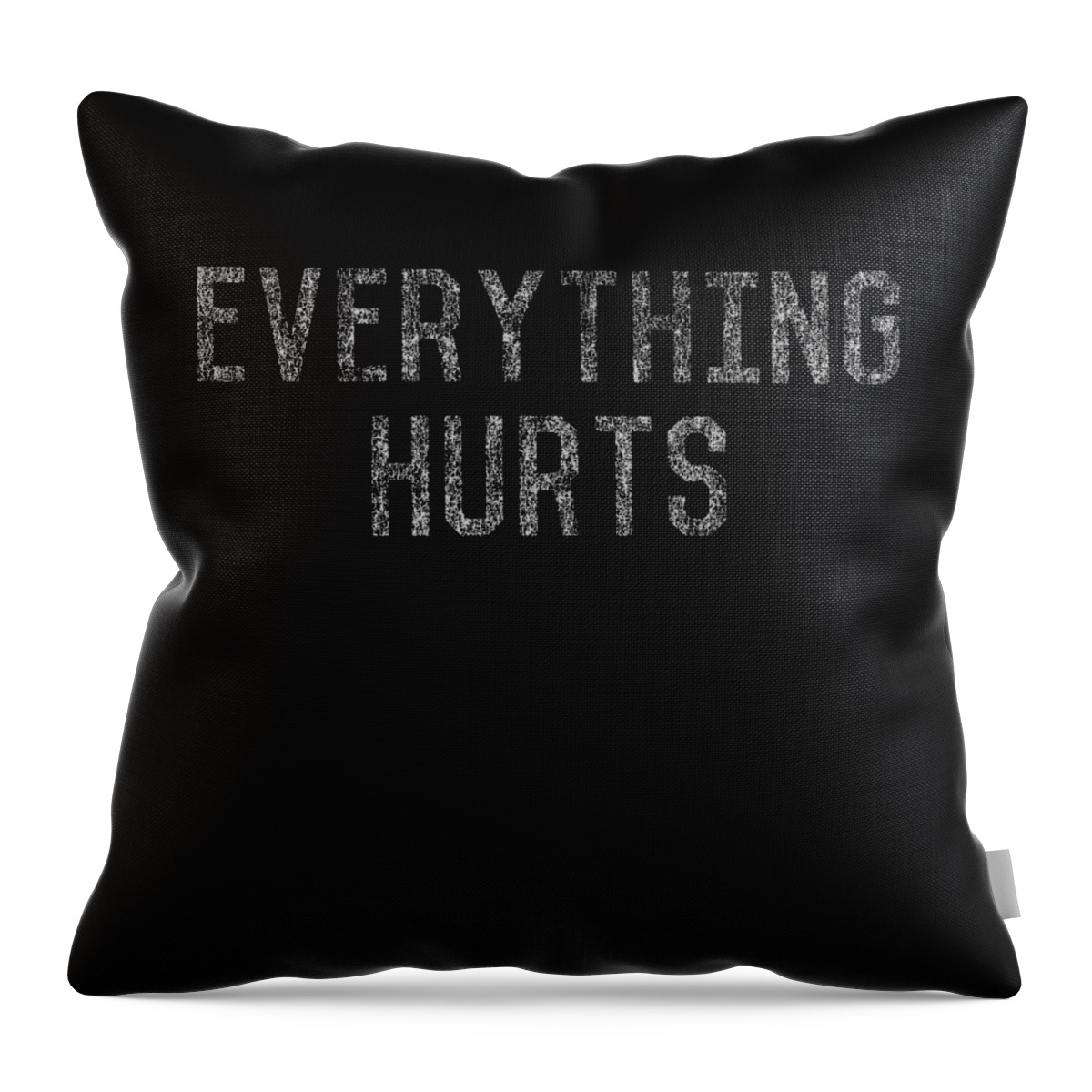 Funny Throw Pillow featuring the digital art Everything Hurts Retro Workout by Flippin Sweet Gear