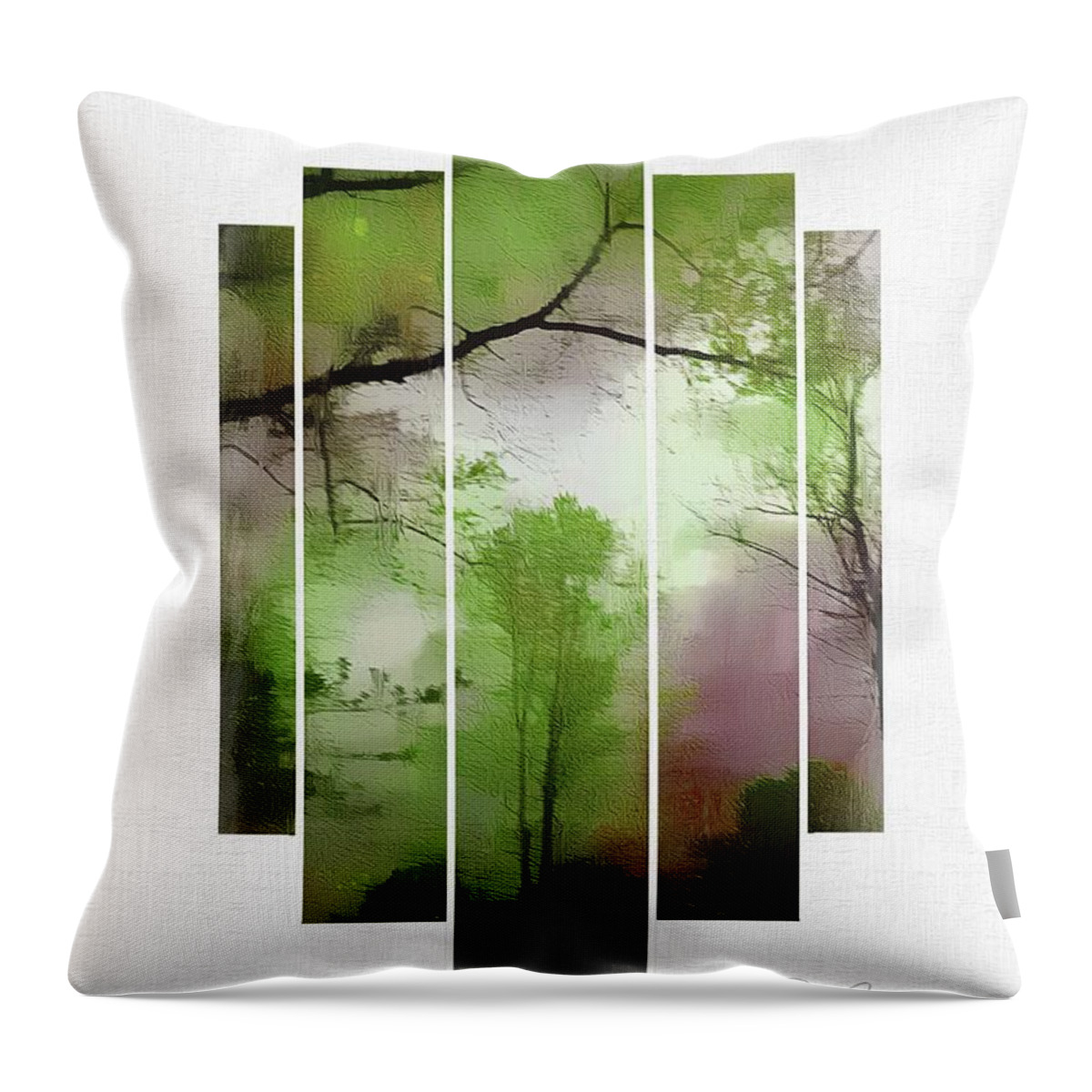Trees Throw Pillow featuring the photograph Everything's Coming Up Green by Rene Crystal