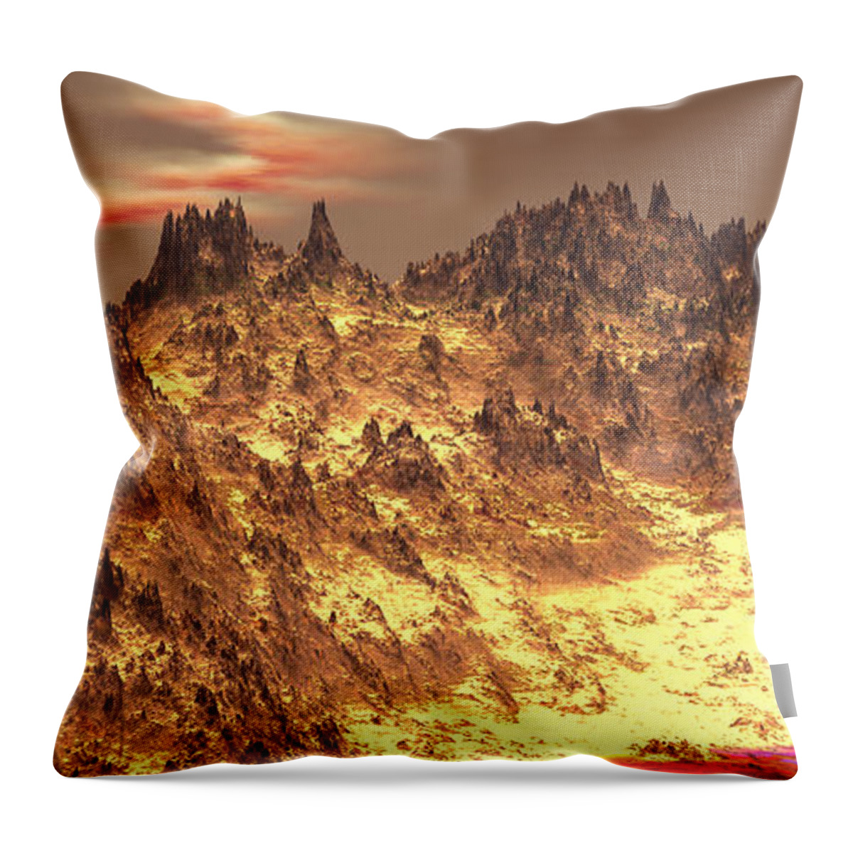 Exoplanet Throw Pillow featuring the digital art Exo-Desert by Bernie Sirelson