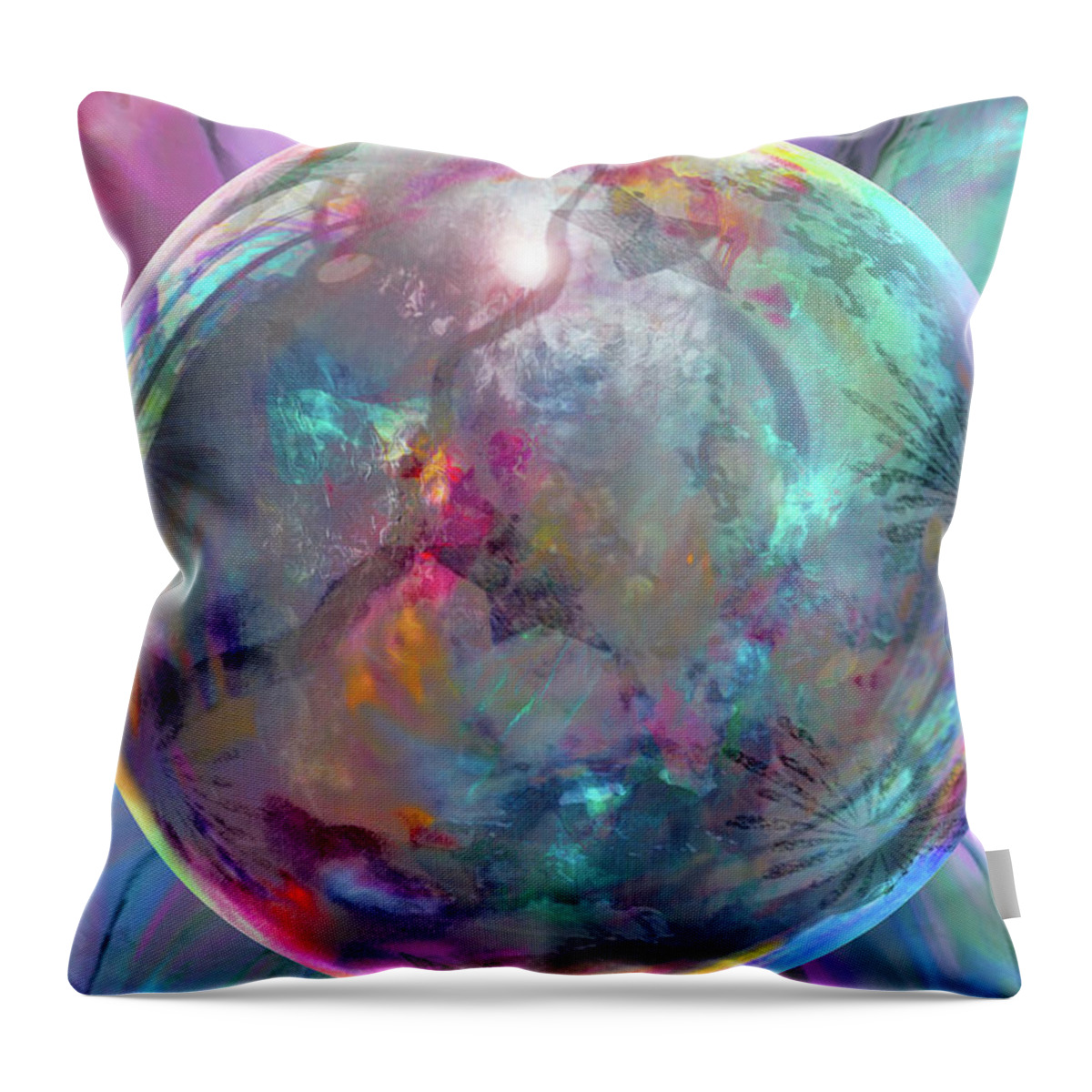 Candy Abstract Throw Pillow featuring the digital art Eye Candy by Robin Moline