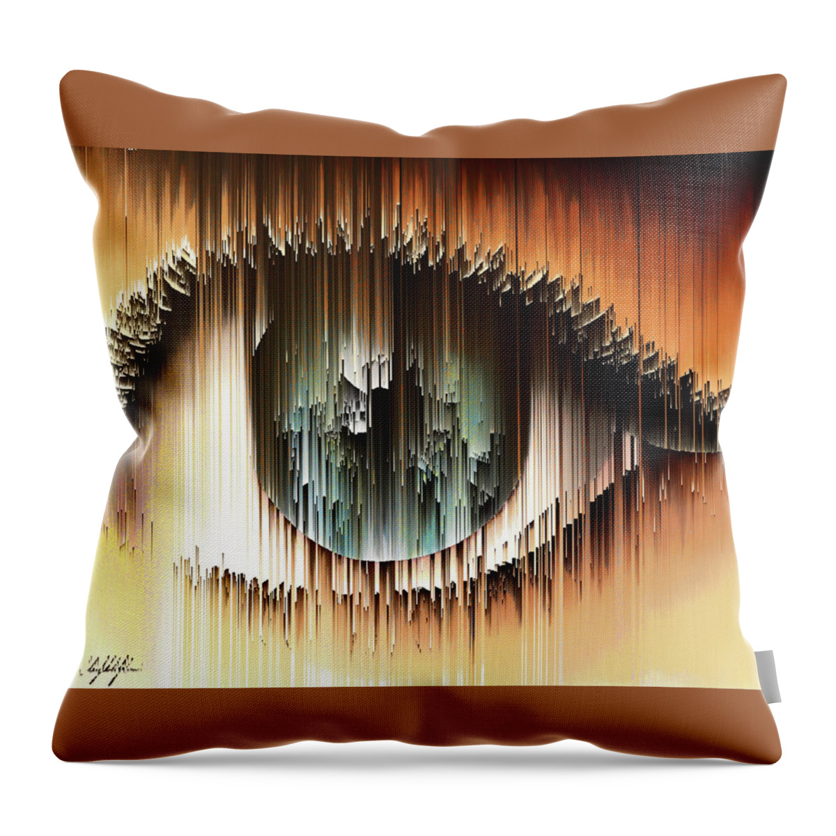 Eye Throw Pillow featuring the painting Eye For An Eye Pixel Interpolate by Themayart