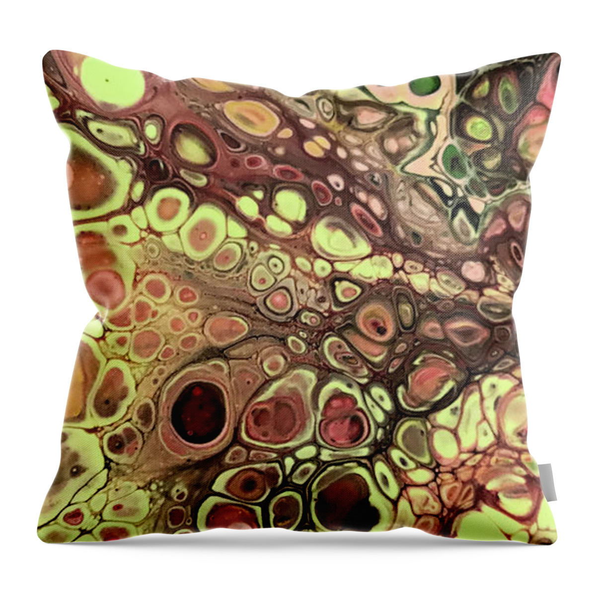 Fluid Throw Pillow featuring the painting Eyes open wide by Art by Gabriele