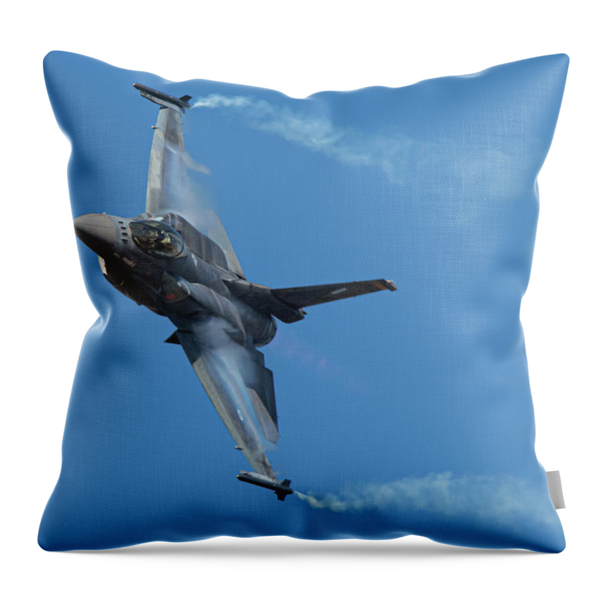 Zeus Demo Team Throw Pillow featuring the photograph F-16 Fighting Falcon Zeus Demo Team by Airpower Art