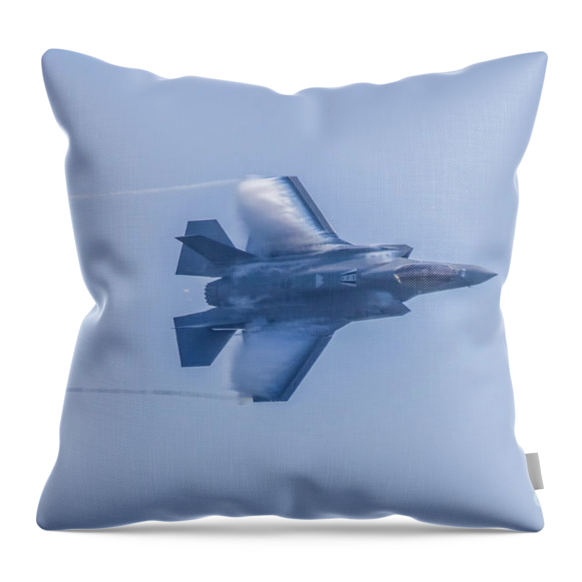 Aircraft Throw Pillow featuring the photograph F-35 Lightning II Vapor Trail by Jeff at JSJ Photography