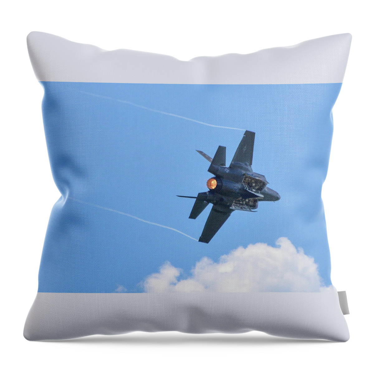 Military Throw Pillow featuring the photograph F35 Afterburner by Ed Stokes