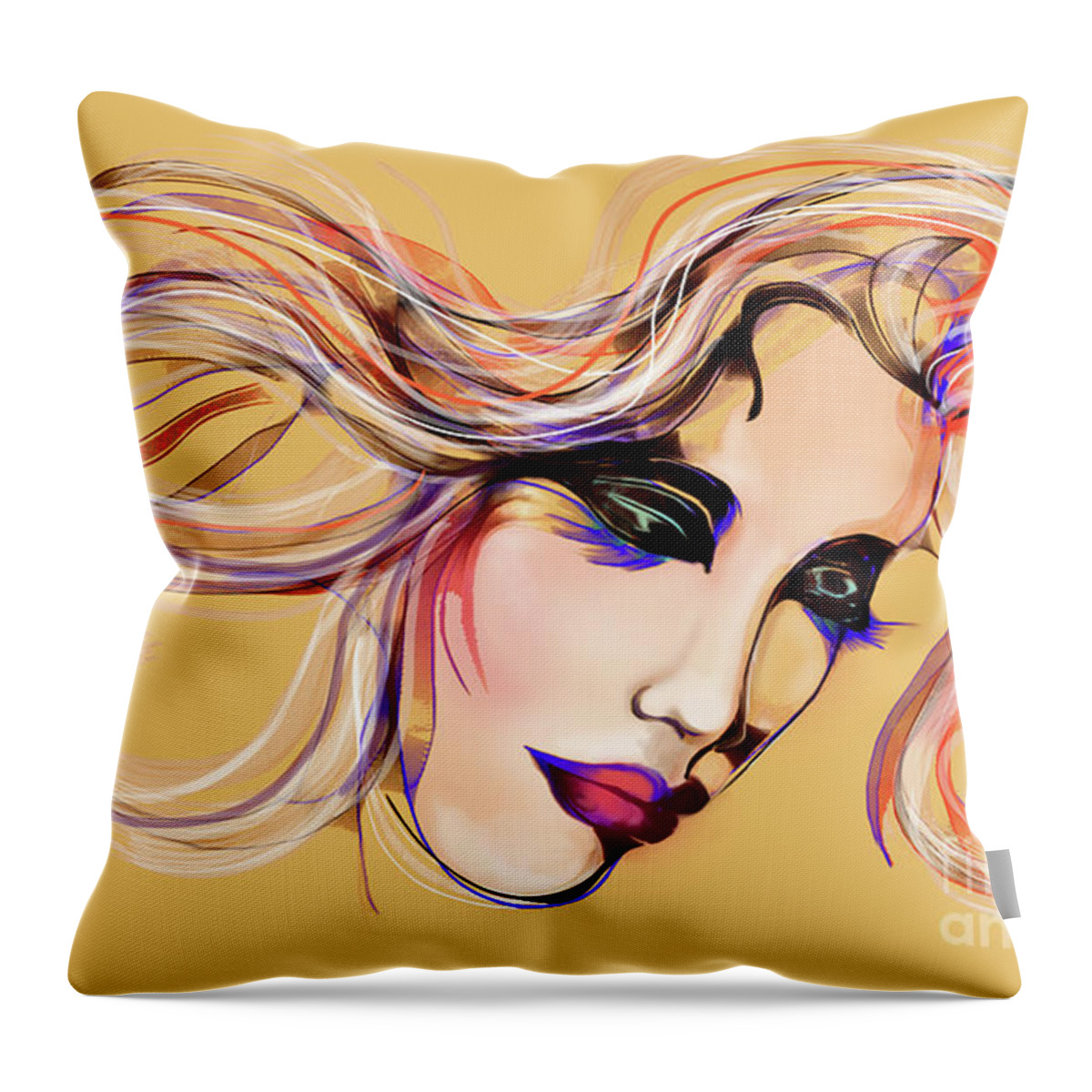 Equestrian Art Throw Pillow featuring the digital art Face of Serenity by Stacey Mayer by Stacey Mayer