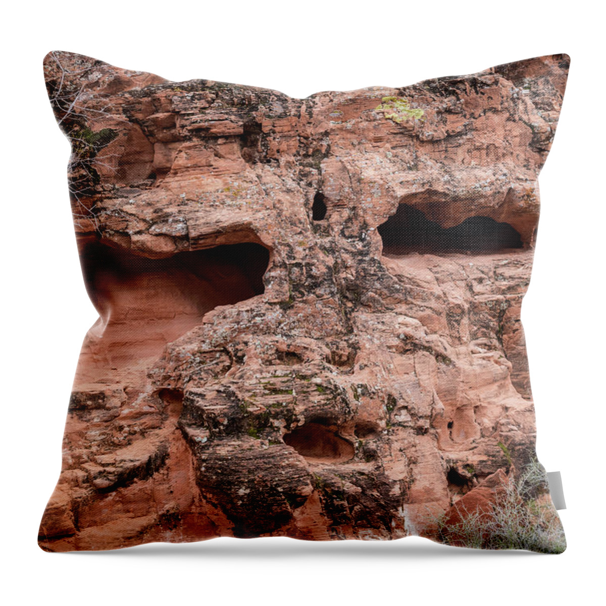 Face Throw Pillow featuring the photograph Faces of the Valley of Fire 4 by Alex Lapidus