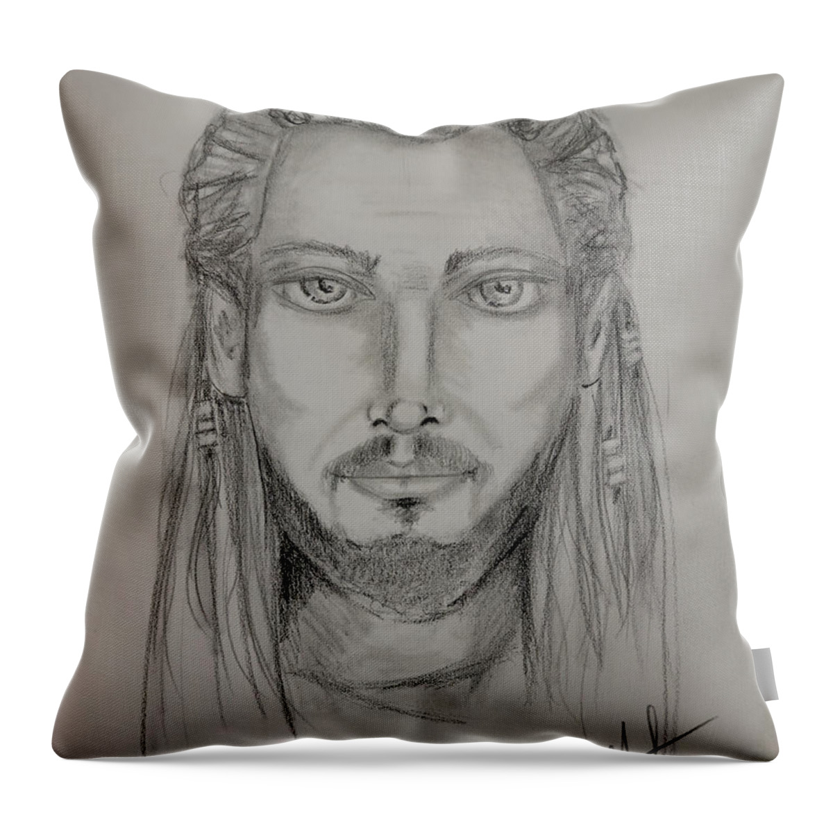 Fae Throw Pillow featuring the mixed media Fae Warrior by Diana Haronis