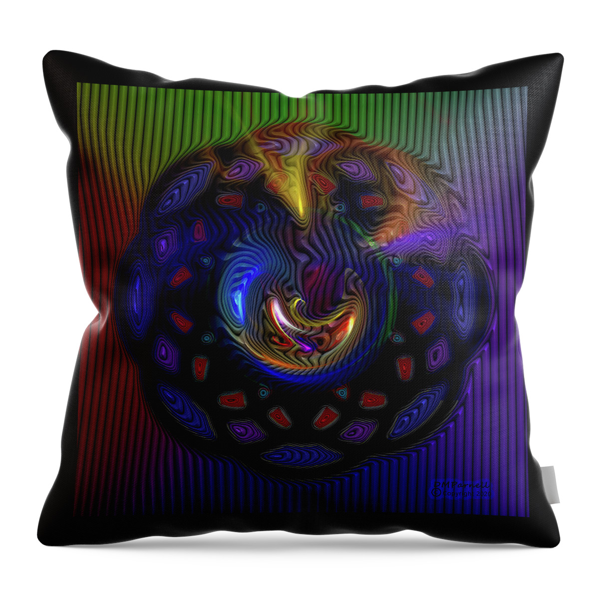 Abstract Throw Pillow featuring the digital art Failed Light Containment by Diane Parnell