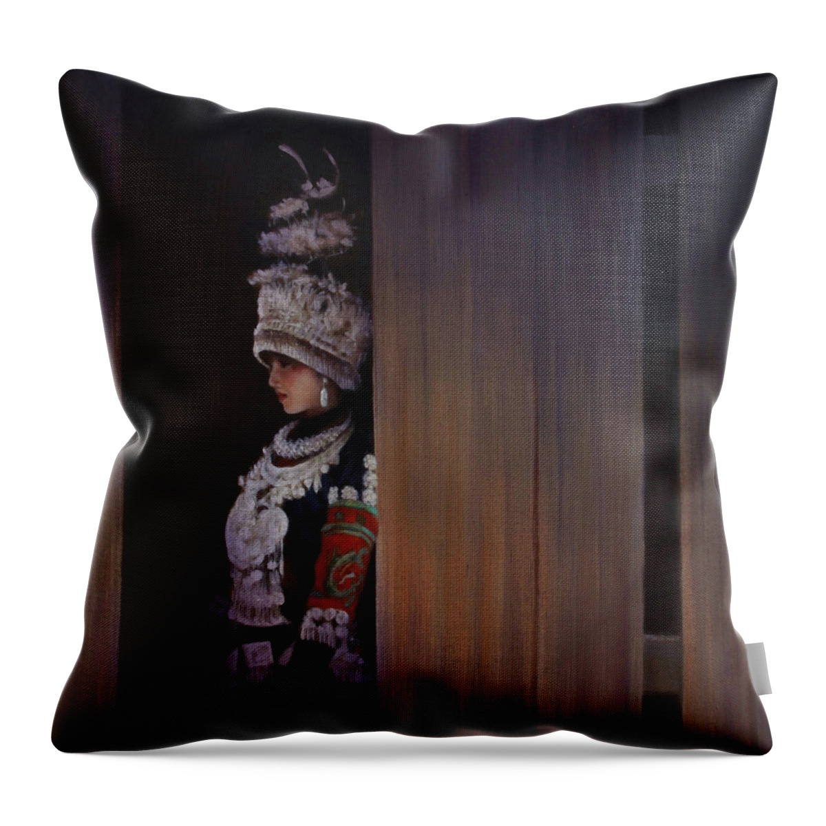 Realism Throw Pillow featuring the painting Faint Aroma by Zusheng Yu