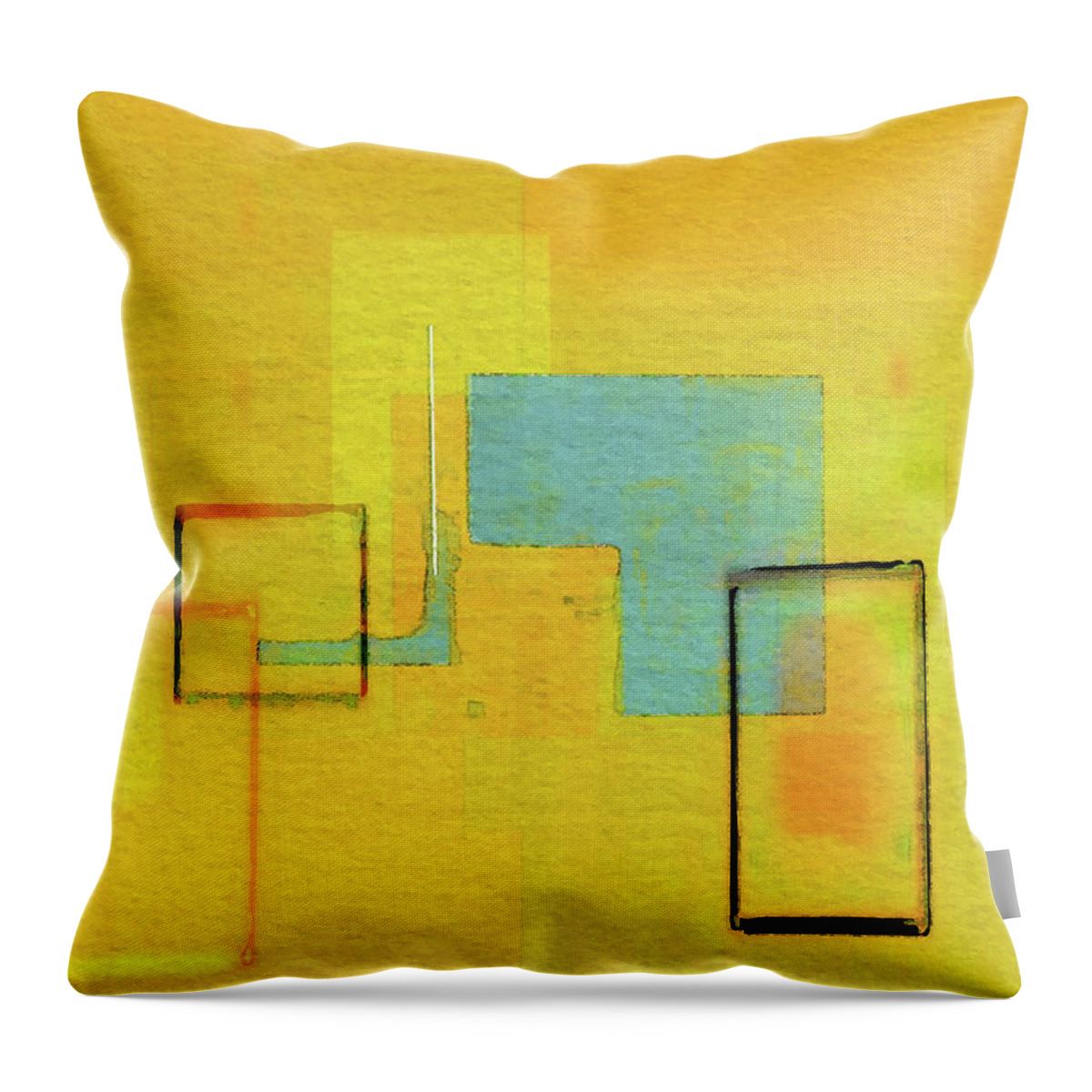Abstract Throw Pillow featuring the digital art Fainting In Coils by Ken Walker