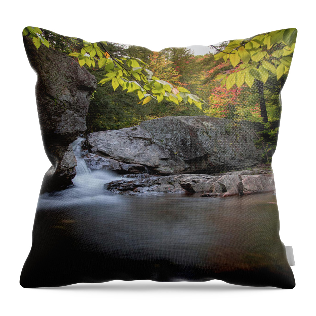 Bolders Throw Pillow featuring the photograph Fall at Buttermilk Falls, Ludlow, VT 1 by Dimitry Papkov