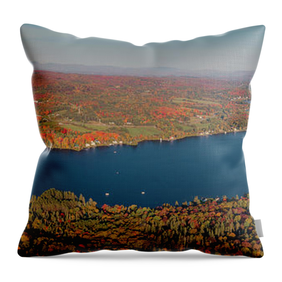 Fall Throw Pillow featuring the photograph Fall Color At Joes Pond - Danville, Vermont by John Rowe