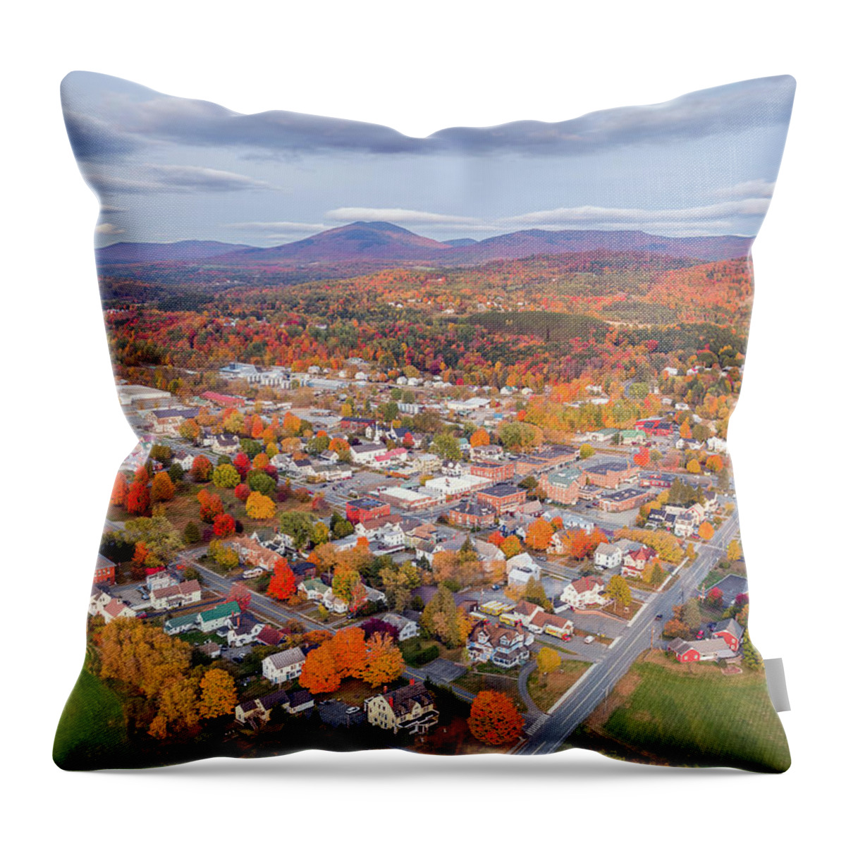 Fall Throw Pillow featuring the photograph Fall Foliage In Lyndonville, Vermont - September 2020 by John Rowe