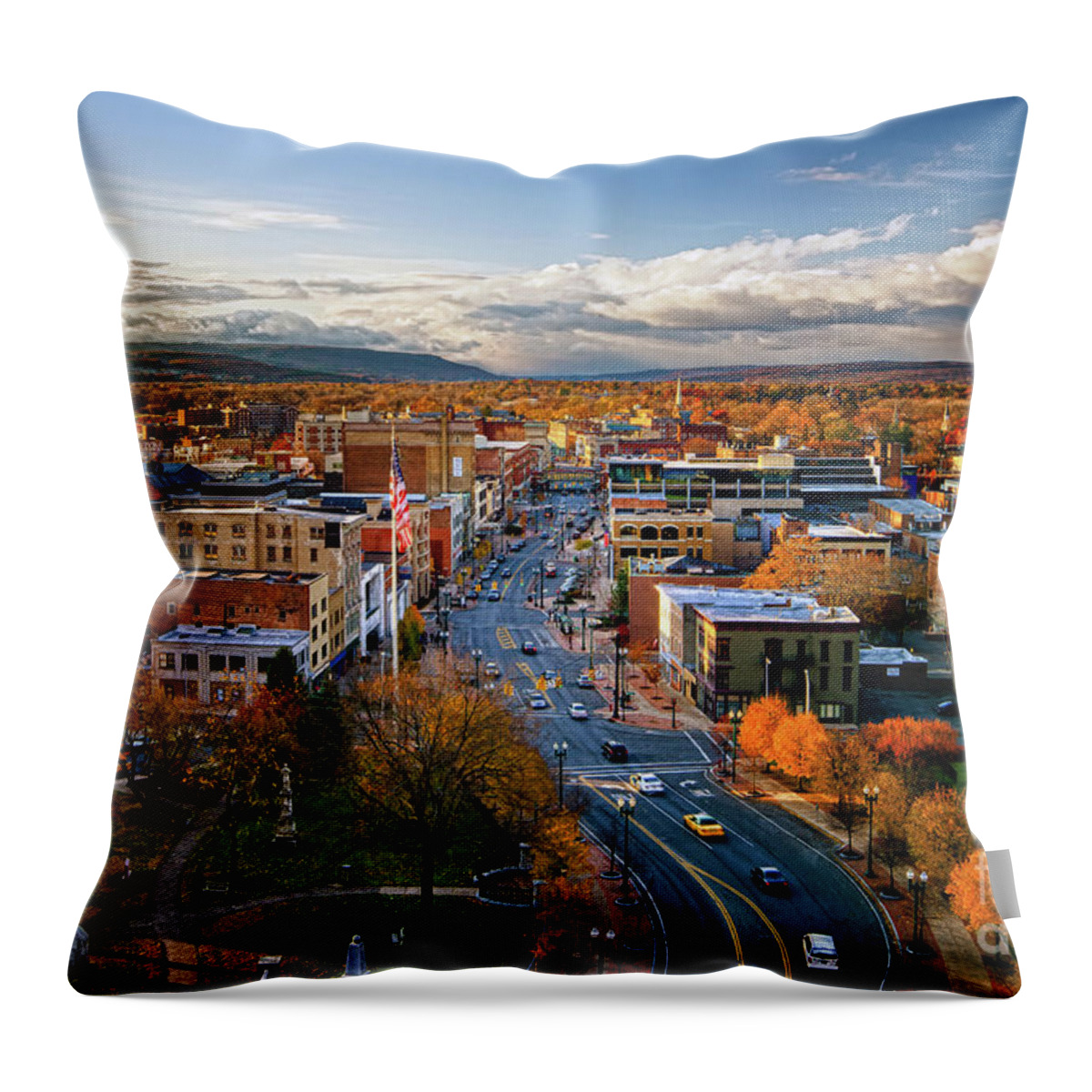 Schenectady Throw Pillow featuring the photograph Fall Frontier by Neil Shapiro