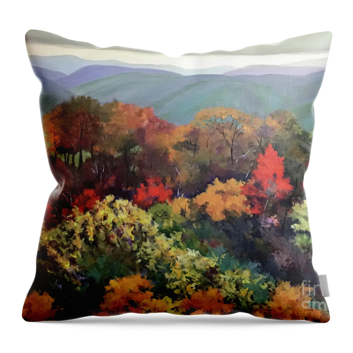 Fall Throw Pillow featuring the painting Fall Riot by Anne Marie Brown