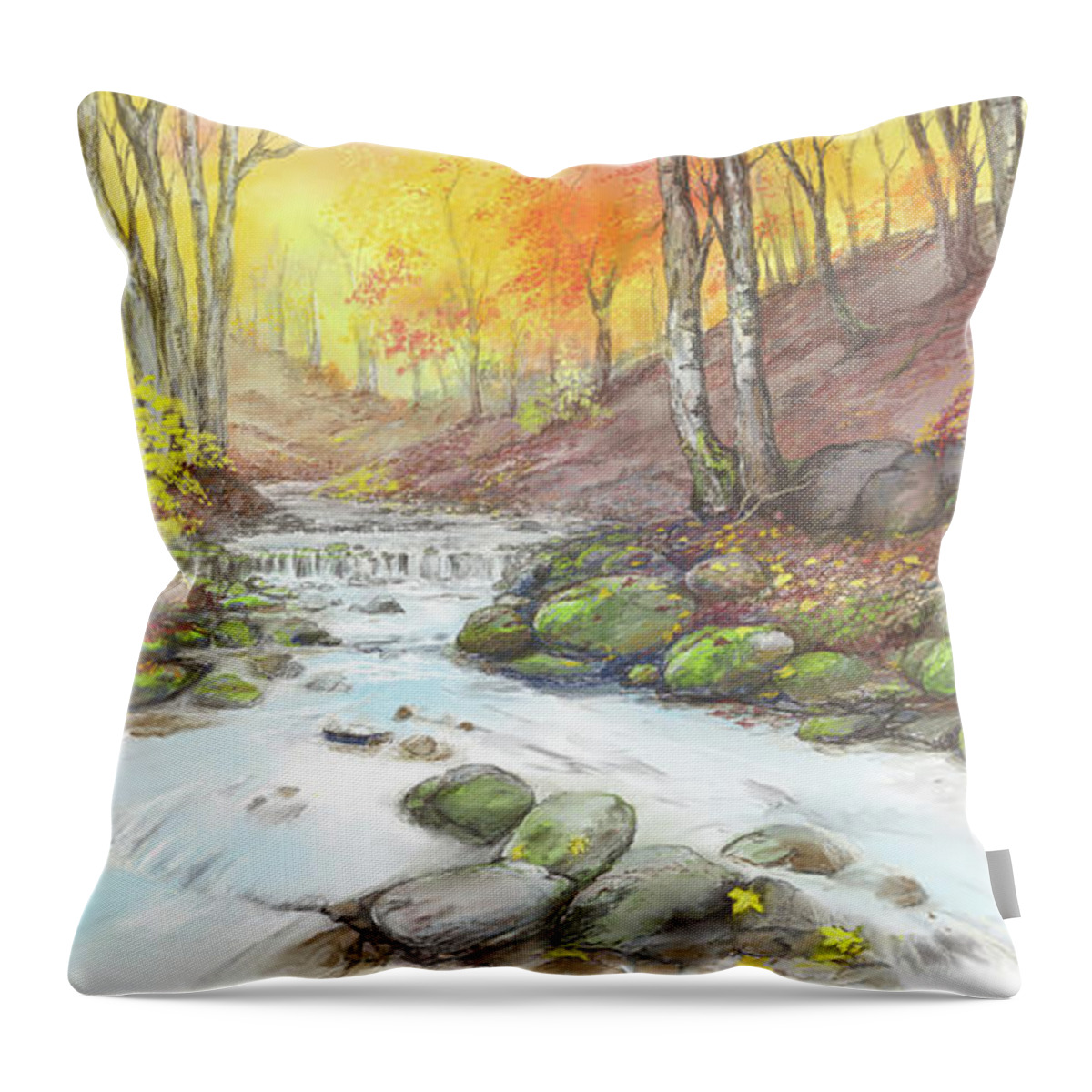 Fall Throw Pillow featuring the digital art Fall Streaming by Scott Stafstrom