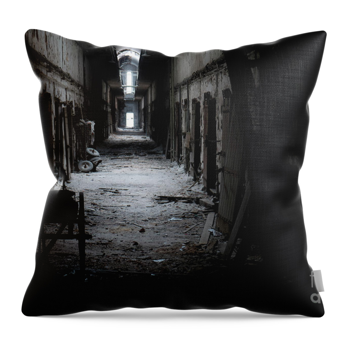 Philadelphia Throw Pillow featuring the photograph Fallen into Darkness by Paul Watkins