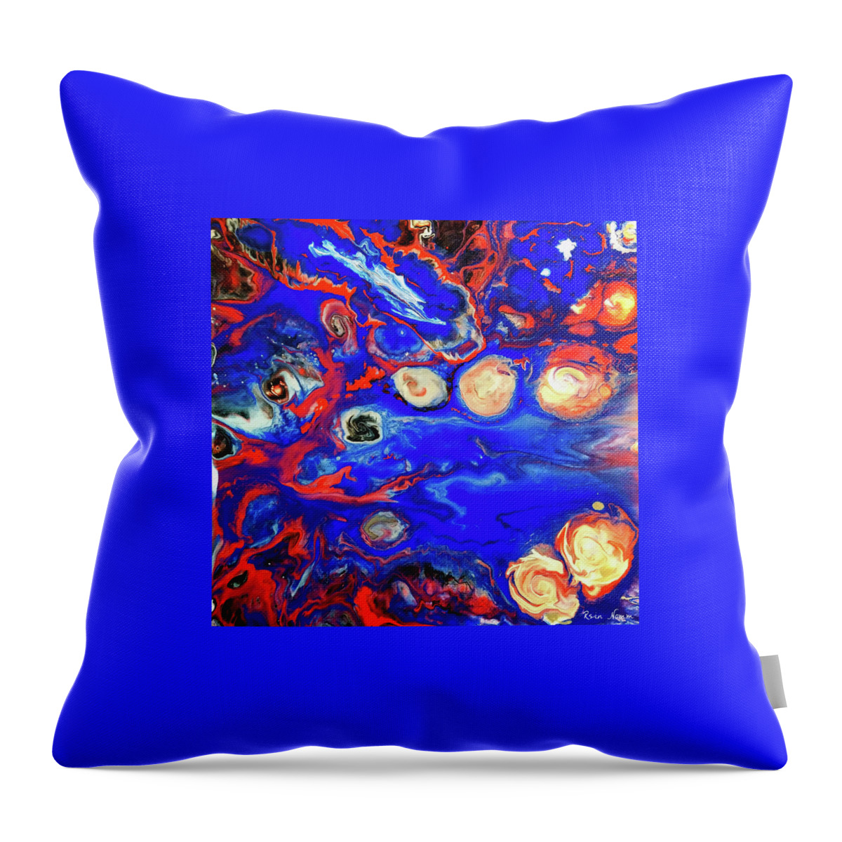  Throw Pillow featuring the painting Falling Victim by Rein Nomm