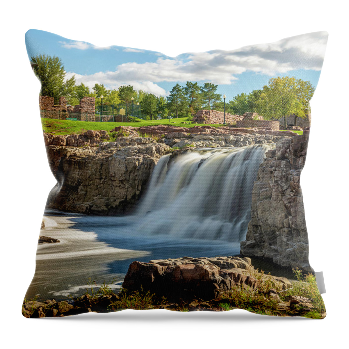 America Throw Pillow featuring the photograph Falls Park by Erin K Images