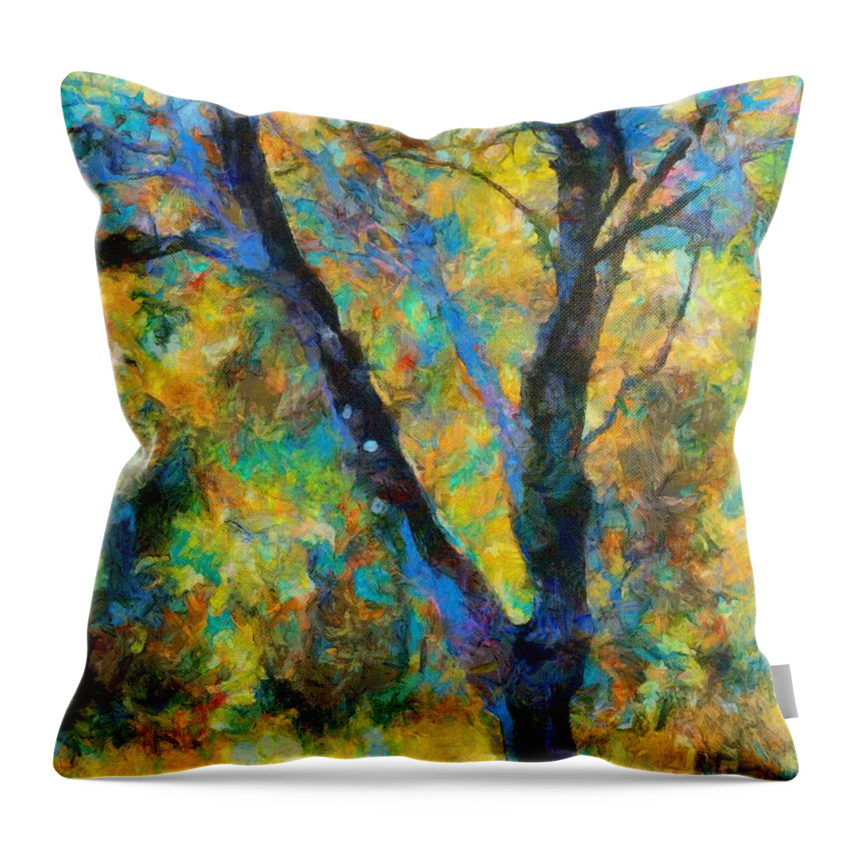 Fall Throw Pillow featuring the mixed media Fallscape by Christopher Reed