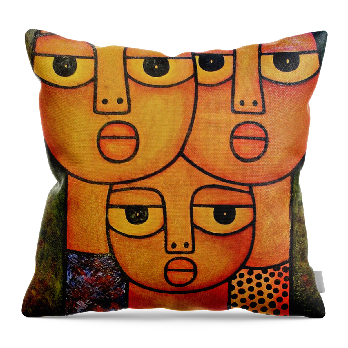 Africa Throw Pillow featuring the painting Family Portrait by Elisha Ongere