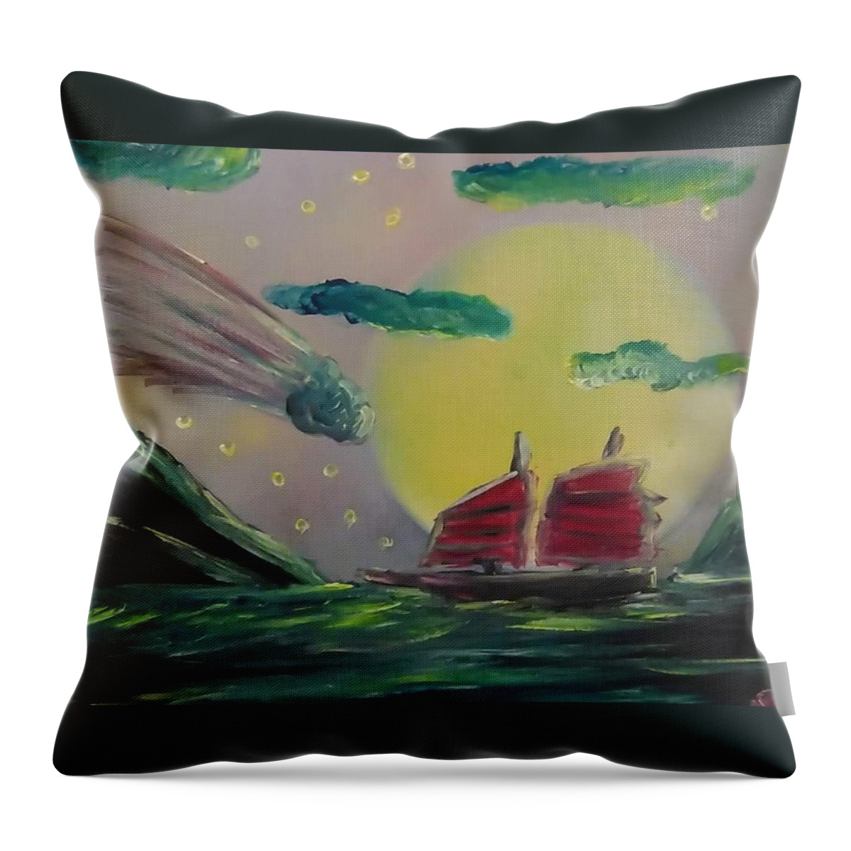 Nature Throw Pillow featuring the painting Fateful Voyage by Andrew Blitman